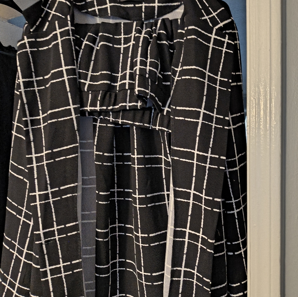 Black and White Plaid Blazer
